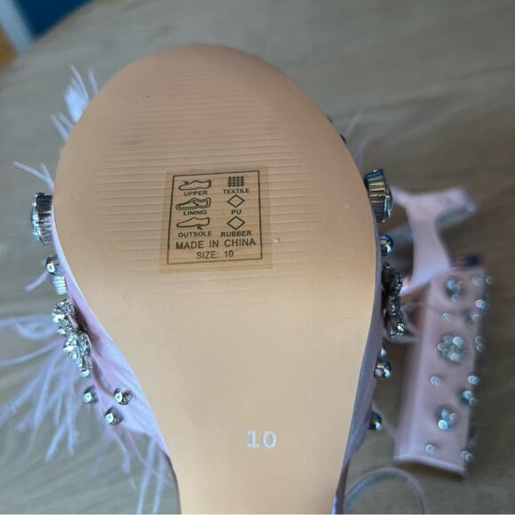 New! AZALEA WANG Kiki Embellished Chunky Platform Sandal Light Pink Women’s 10 - Picture 11 of 12